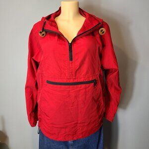 Vintage LL Bean Anorak Pullover Windbreaker Jacket Womens Sz XS Red Gorpcore